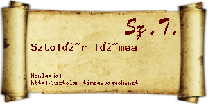 Sztolár Tímea névjegykártya